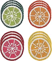 Vista 10 de Juego de posavasos de mesa grabados de alta calidad, juego de posavasos de 12 a 4 pulgadas para mesa, protección de mesa auxiliar, acento