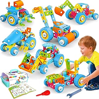 MOONTOY Construction Toy Gifts for 5 Year Old Boys, Children's Toy from 4 5 6 7 8 9 Years, STEM Toy, Building Blocks for Boys and Girls, Educational Toy Building Set 6 Models