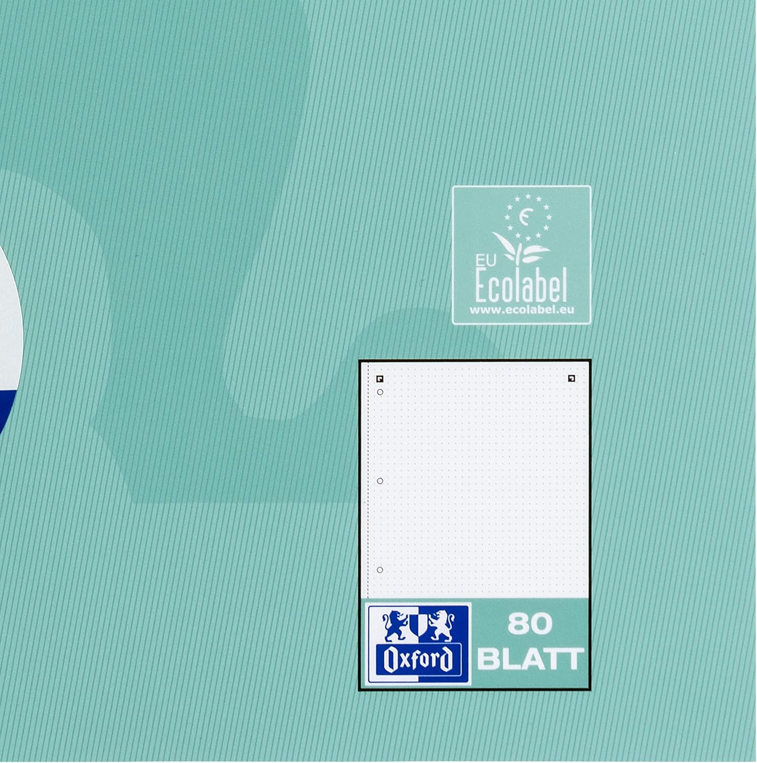 Oxford College Notepad School A4 Squared with Double Margin 80 Sheets Ruler Point Checked Pack of 10 Teal