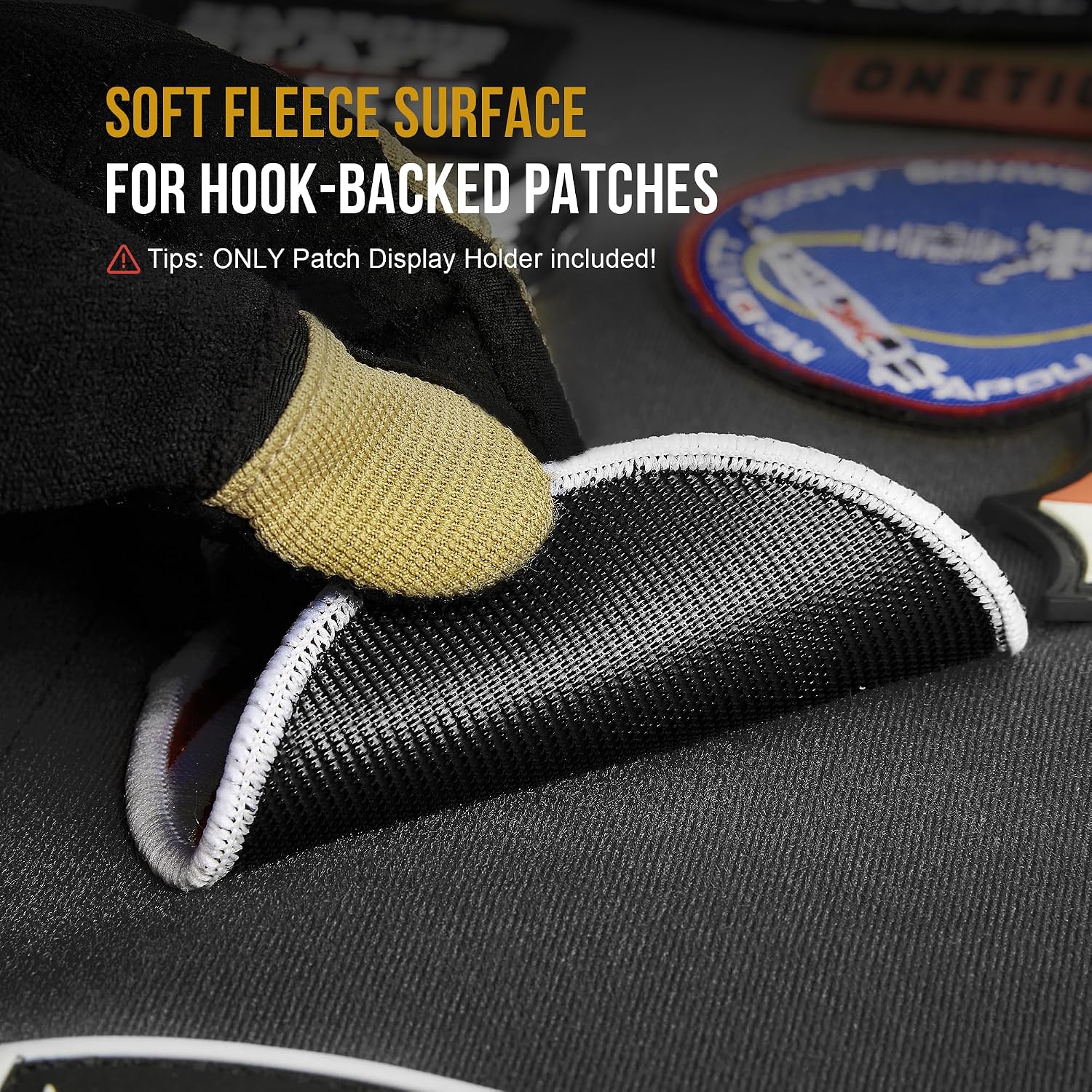 OneTigris Tactical Patch Holder Board, 43"x27.5" Simple Hook and Loop Display Panel, Foldable Morale Patches Organizer with Grommets for Military Army Collection, Police ID Name Tapes & Airsoft Gear