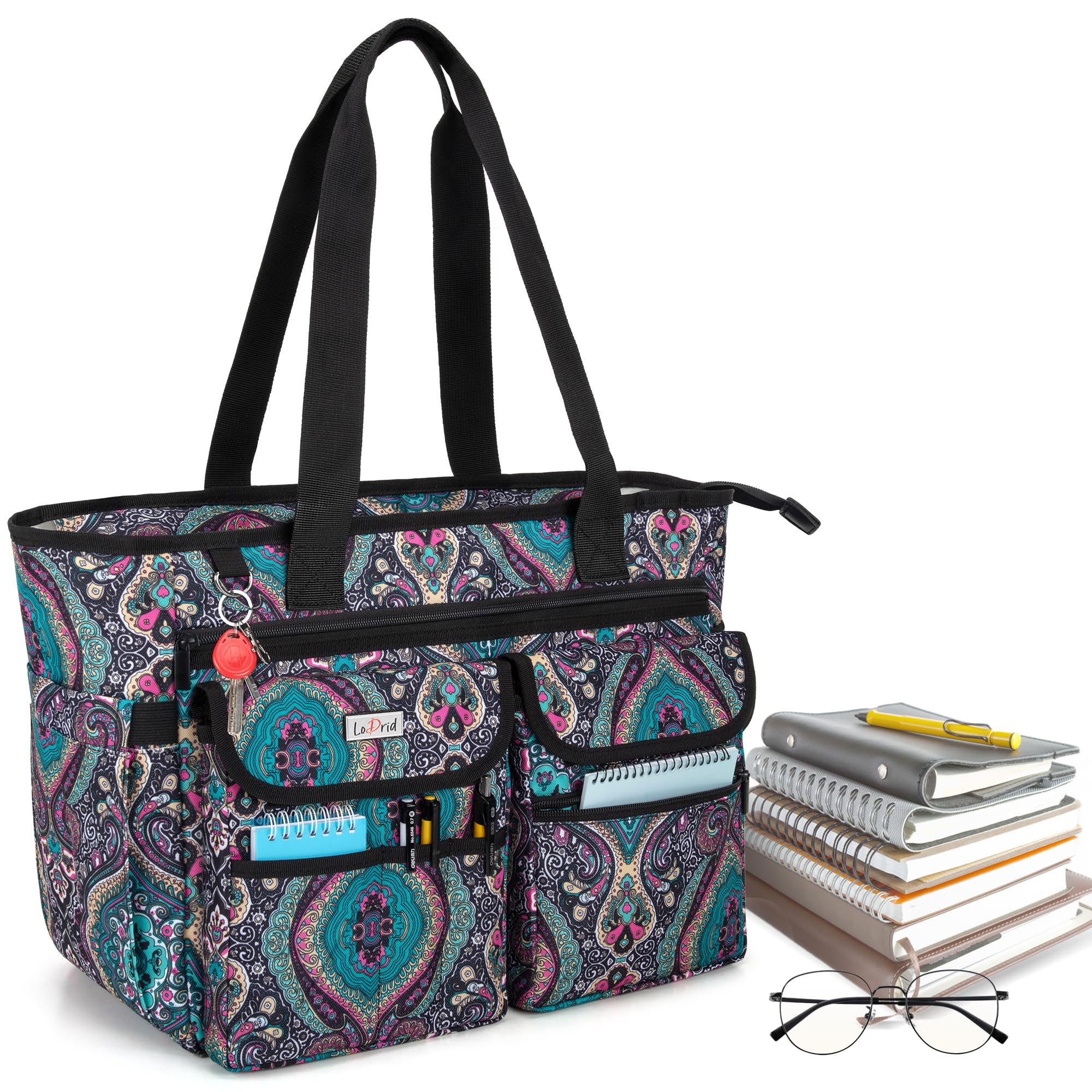 LoDrid Lehrertasche mit Bodenpolster und Separater Laptop-Fach