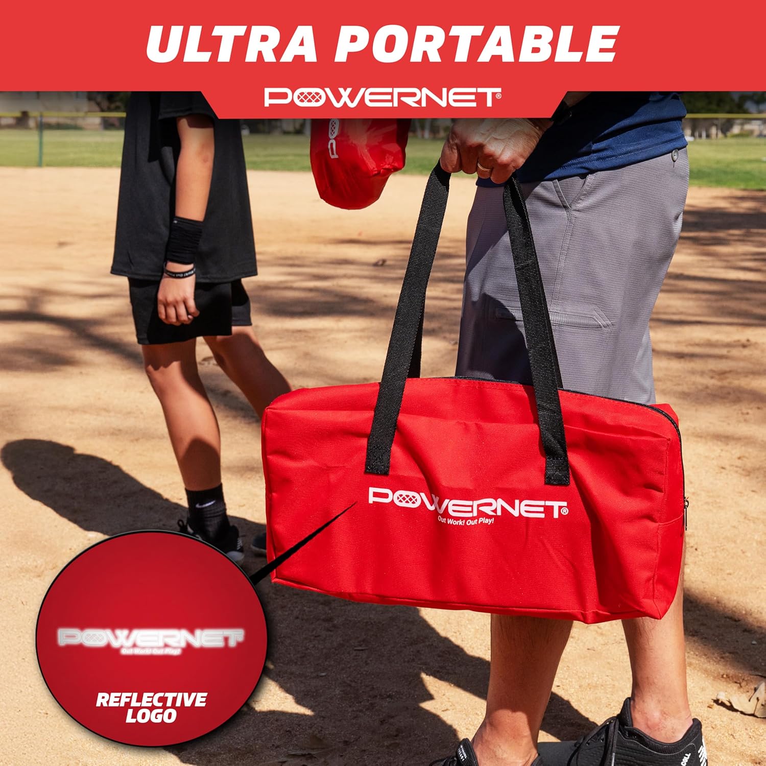 PowerNet Baseball Softball MaxControl Trampoline, Increase Posterior Shoulder Strength, Improve Arm Health, Folds for Easy Storage and Portability