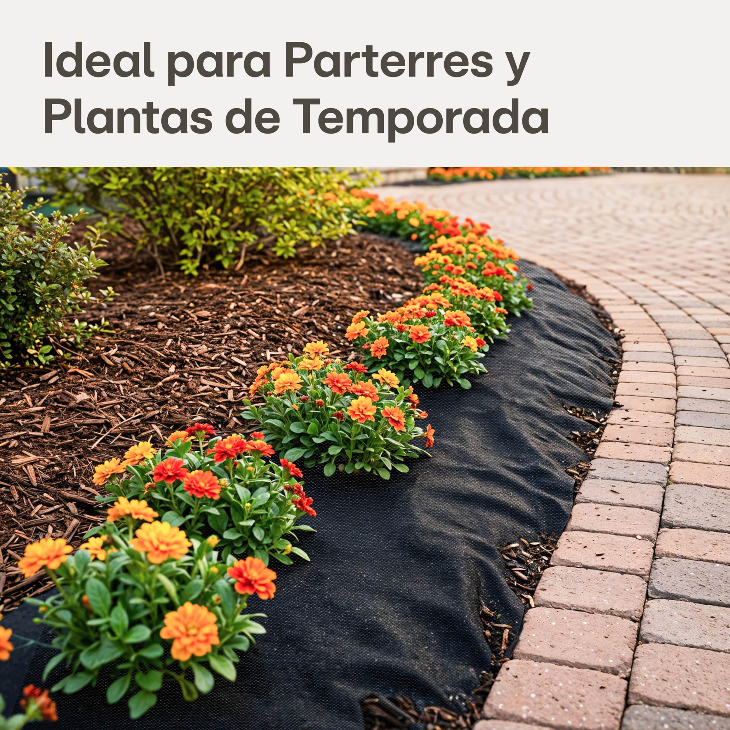 Praknu Malla Antihierbas Geotextil 50g/m² – 1 m x 50 Metro Rollo con 24 Anclajes – Transpirable, Resistente al Desgarro & UV – Malla de Mulching para Parterres & Cultivos de Temporada