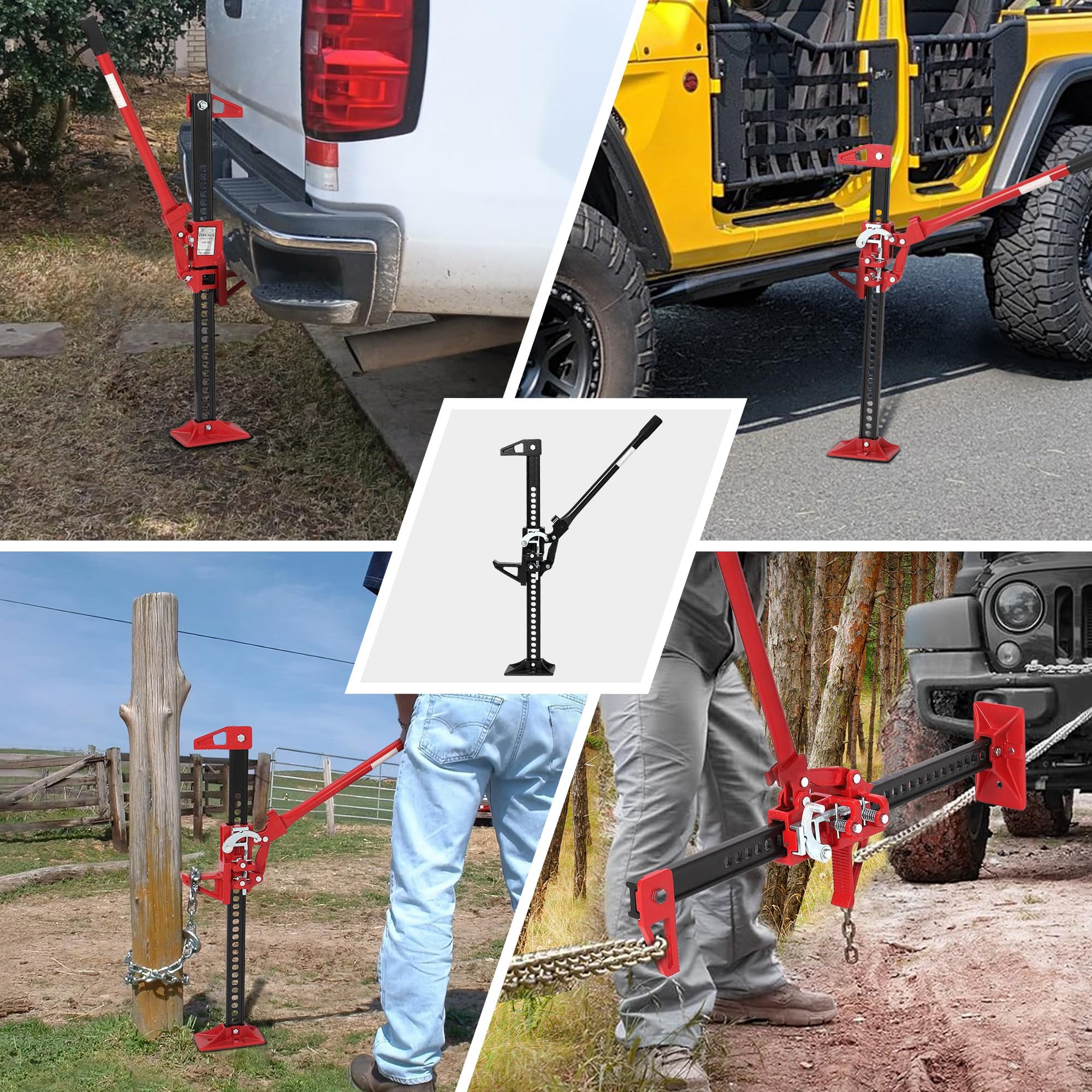 Garvee Cric agricole Haute levée 3T (7000 LB) – Cric à cliquet Robuste Utilitaire – Hauteur réglable 13-64,5 cm – pour Tracteur, Camion, SUV, 4x4, Levage Pare-Chocs – Noir, 33 Pouces