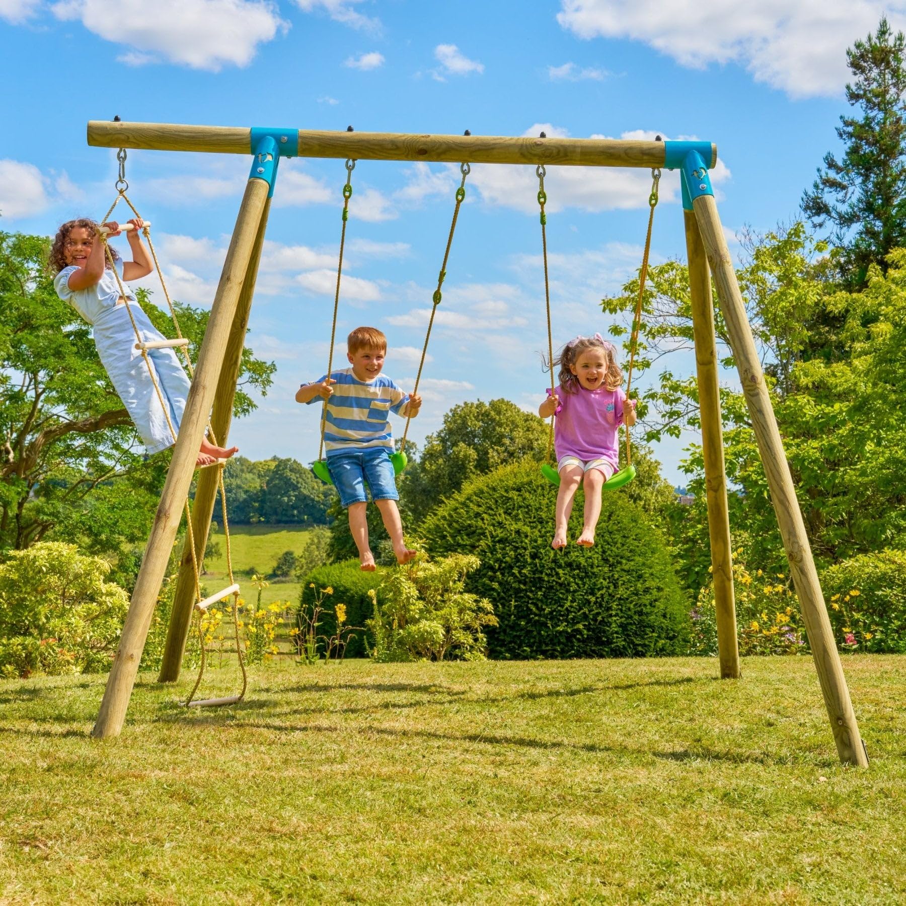 TP Toys Schaukel mit 2 Schaukeln mit Leiter, Holz, PEFC™, Höhe 224 cm