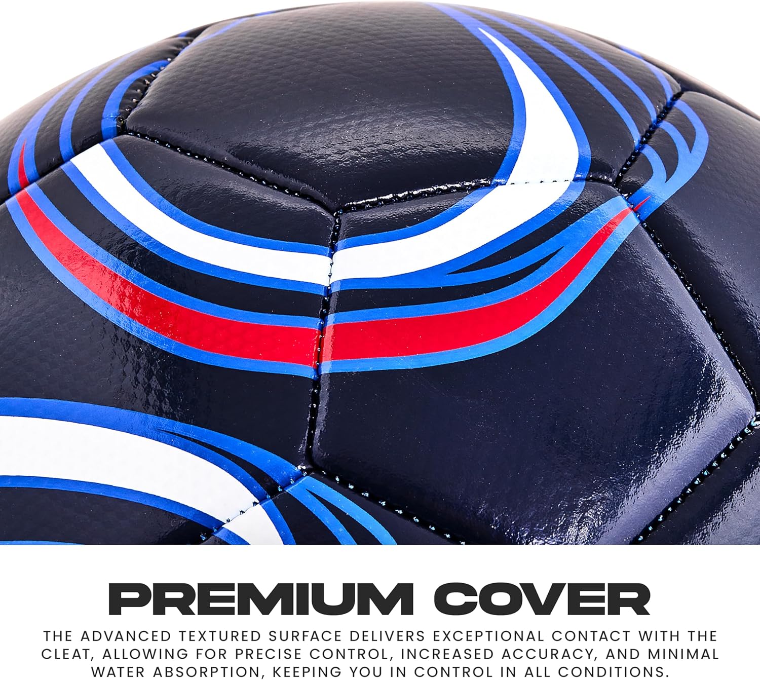 Franklin Sports Official US Soccer Federation (USSF) Soccer Ball + Pump - Size 5 Regulation Ball for Youth + Adult Players - Premium Cover + Construction - Perfect for Matches + Training - Navy