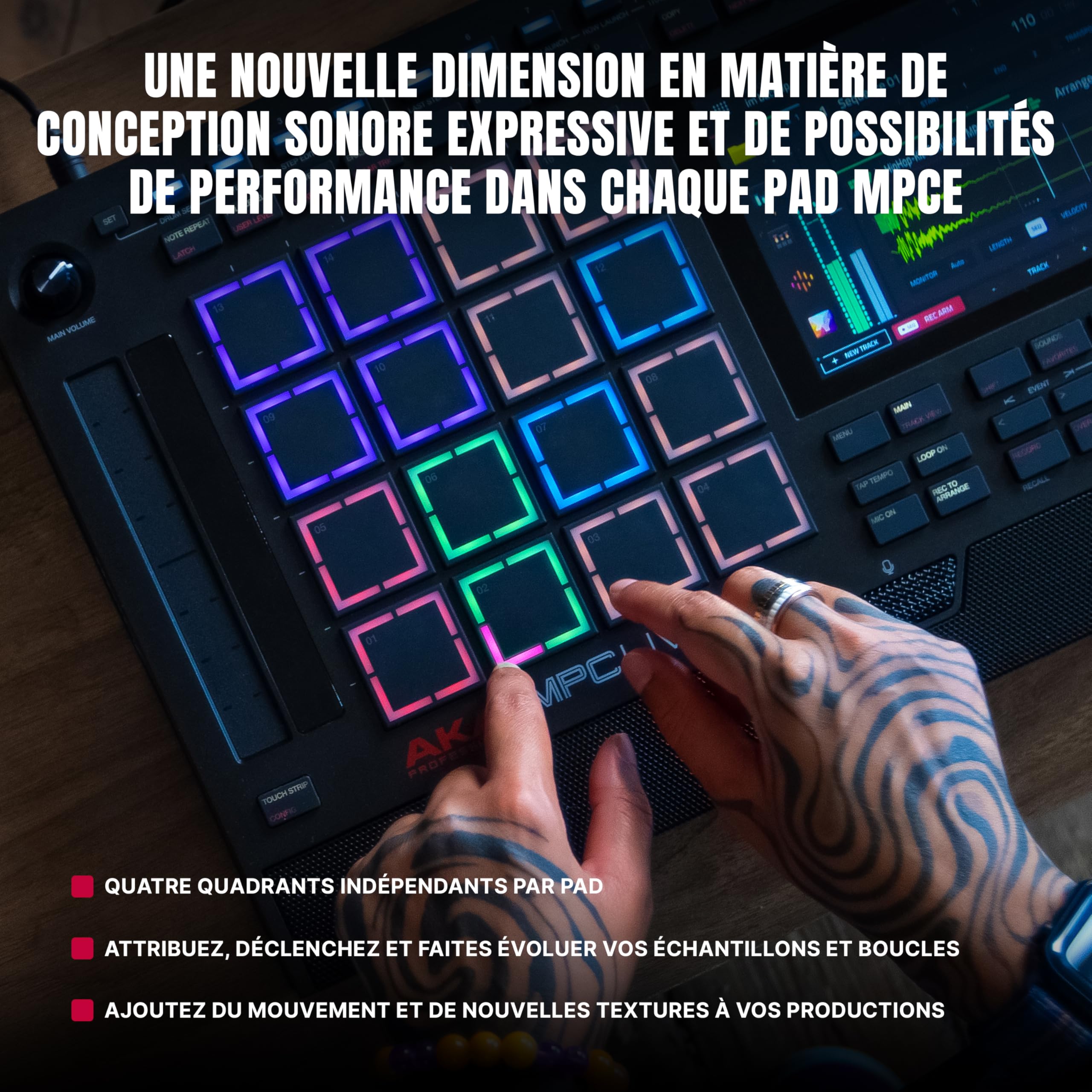 Akai Professional MPC Live III Centre de Production Musicale Portable Autonome avec Pads MPCe, Séquenceur, Écran Tactile, Micro, Enceintes Stéréo, Interface Audio, Wi-Fi, Bluetooth, Batterie