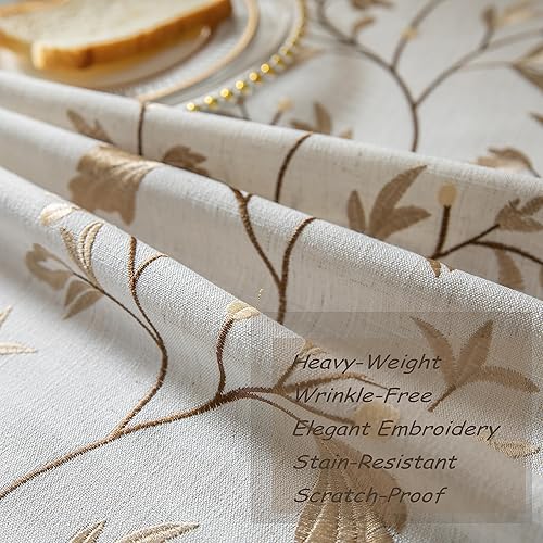 Miniatura 3 de Oubonun Mantel para mesa de comedor, mantel de cocina rústica, mantel de cocina de granja, tela de lino de algodón, manteles rectangulares pequeños