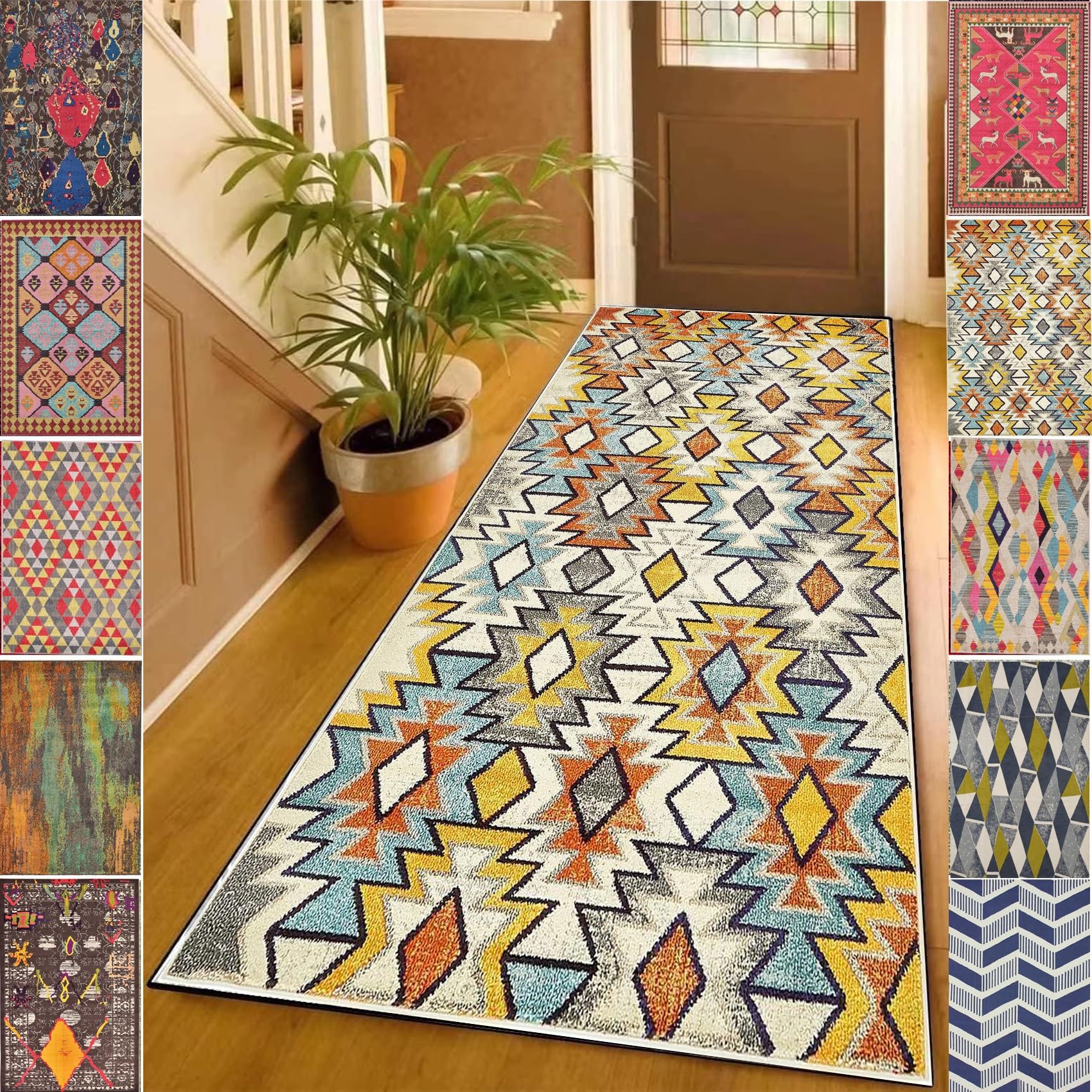 Tapis antidérapant de cuisine jaune 70 x 160 cm tapis robuste pour sol de couloir