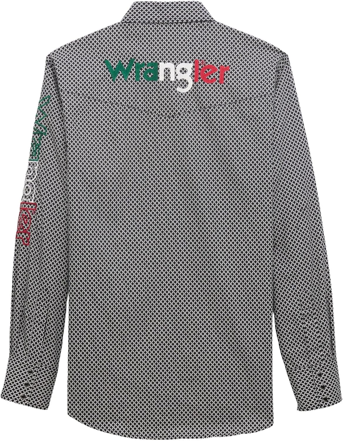 Wrangler Men's Mexico Logo Long Sleeve Snap Shirt