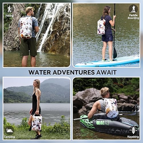 Vista 6 de MARCHWAY - Bolso seco flotante e impermeable 1.322.645.287.9310.57 galones, parte superior enrollable, mantiene secos equipos de kayak rafting
