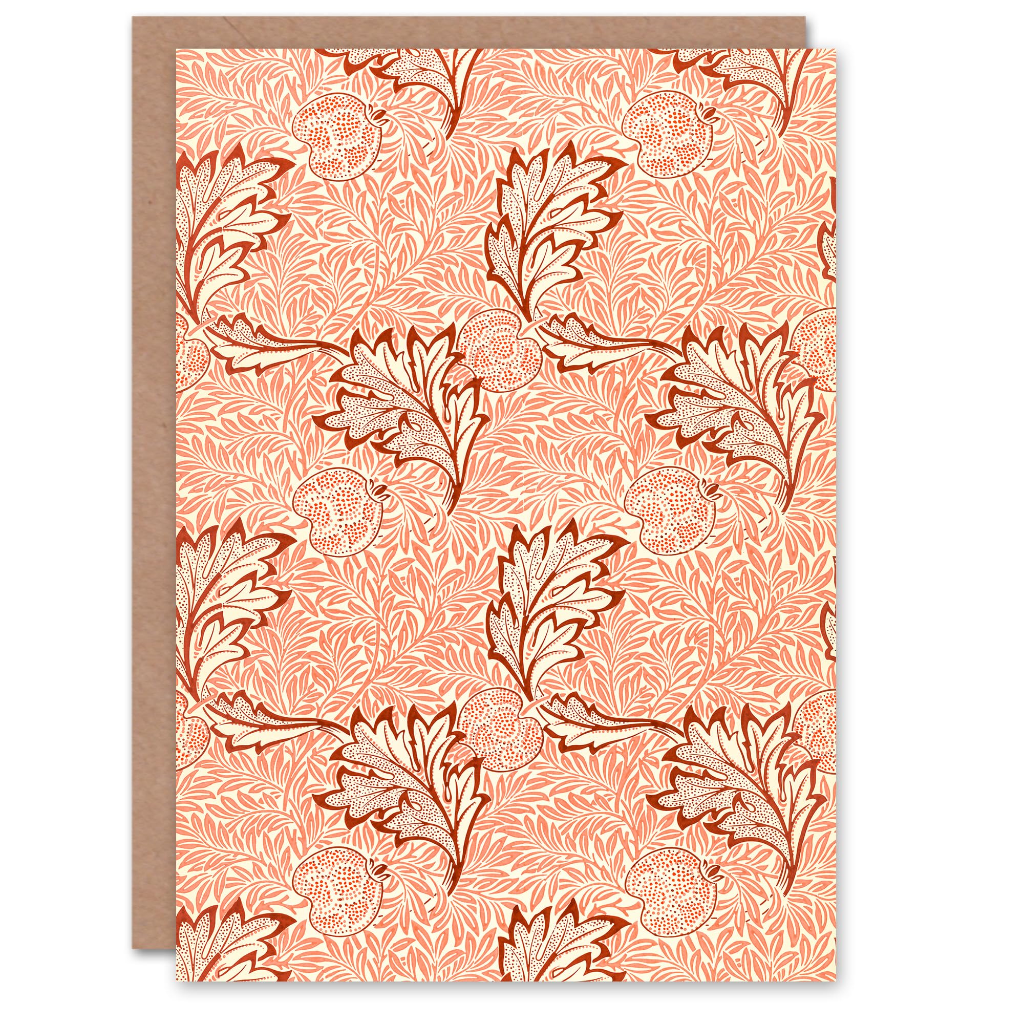 Artery8 William Morris Art Card Apple and Leaves Pattern