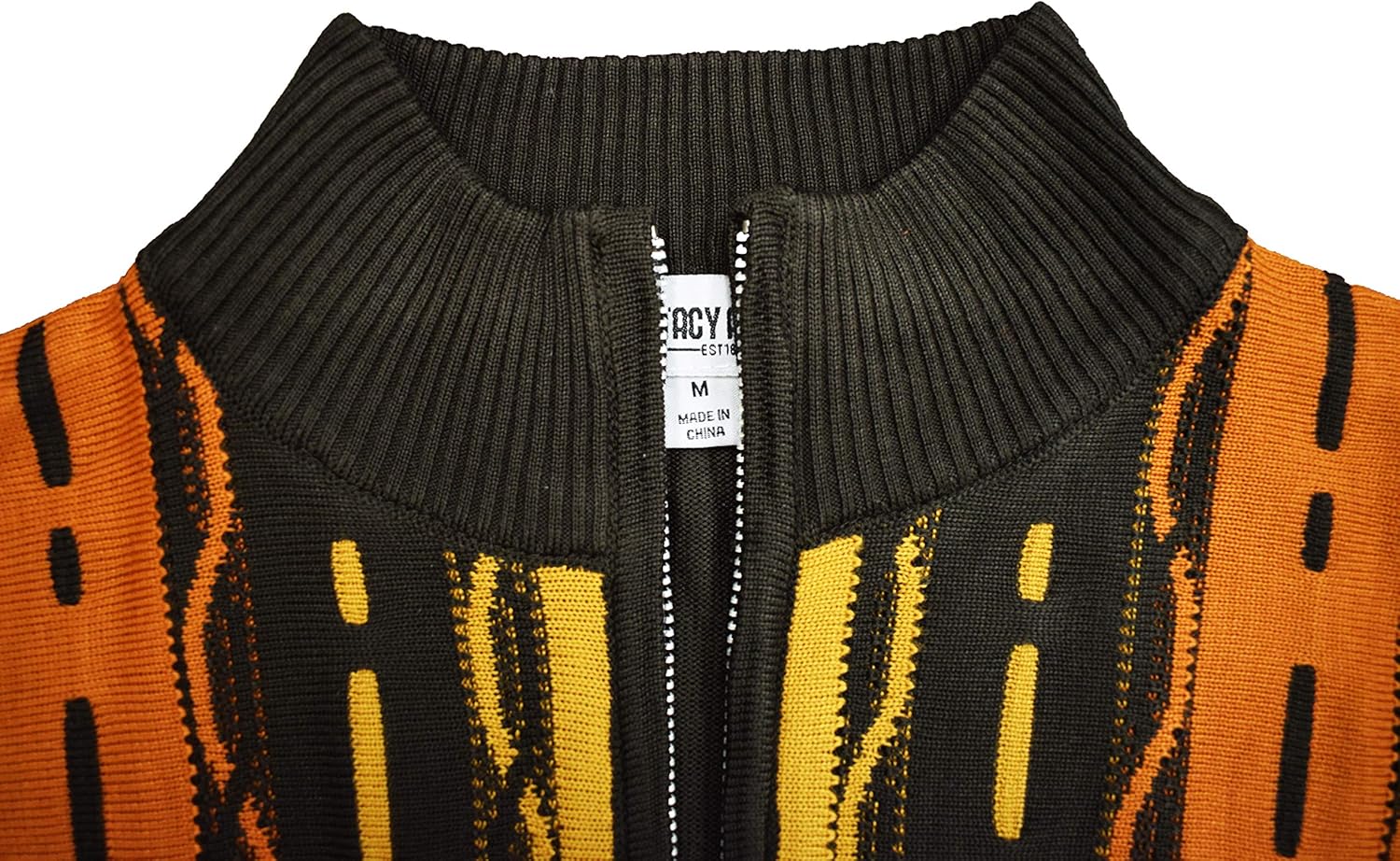 STACY ADAMS Men's Sweater, Tri Vertical Jacquard Front Design