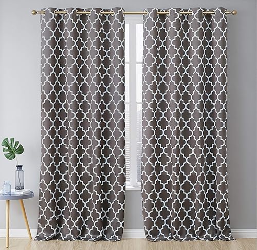 Miniatura 1 de Cortina opaca Hlc.Me térmica, para oscurecer y brindar privacidad a la habitación y comedor, con ojales, para ventana, diseño marroquí