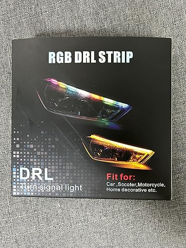 Miniatura 8 de Tira LED para faros delanteros de automóvil, tubo de superficie flexible de doble color de 24 pulgadas, luces LED de circulación diurna, luz de