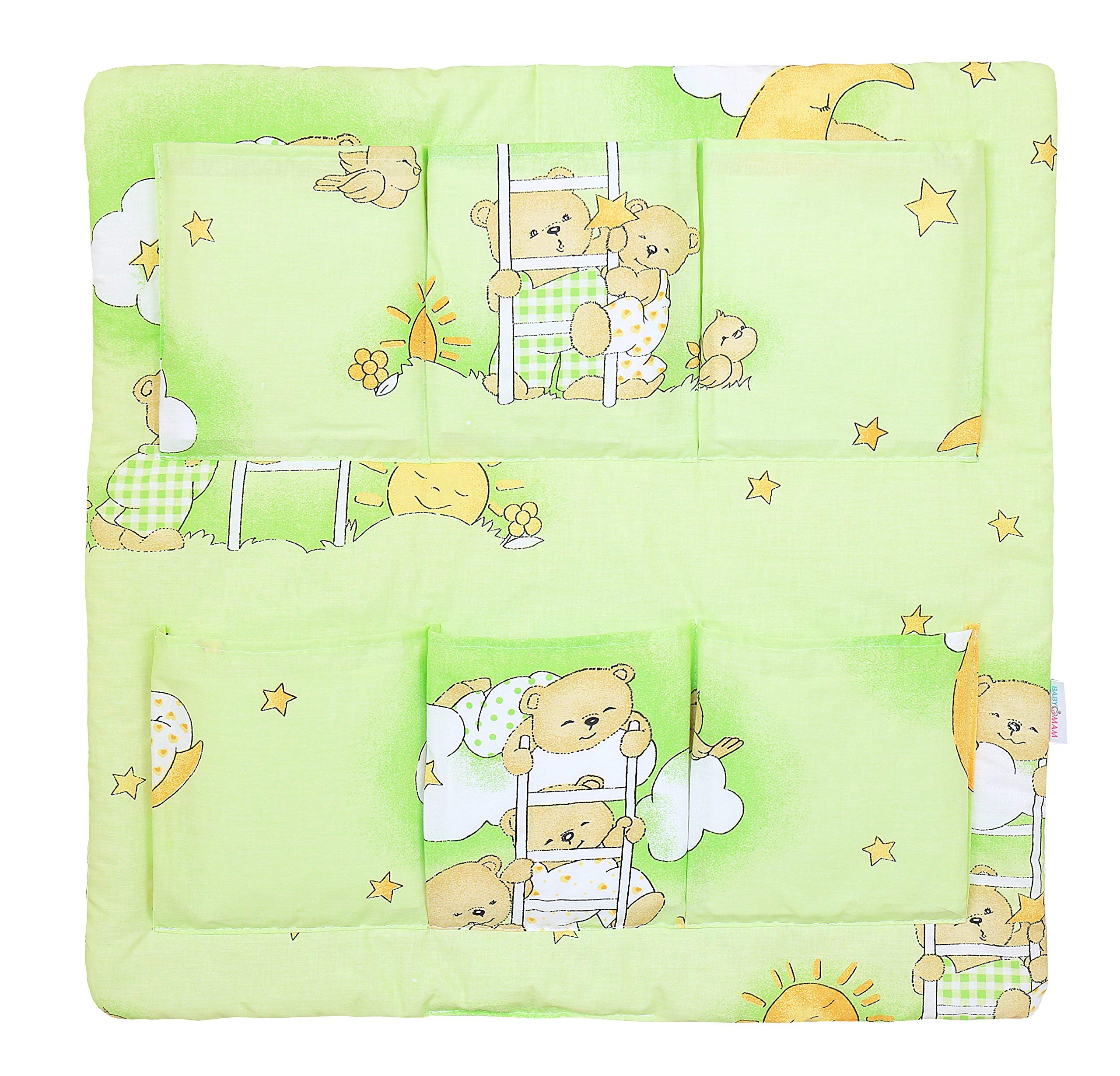 Baby COT Tidy Organiser Hanging Storage CotBed Nursery 6 Pockets BABYMAM (Ladder Green) — image 1