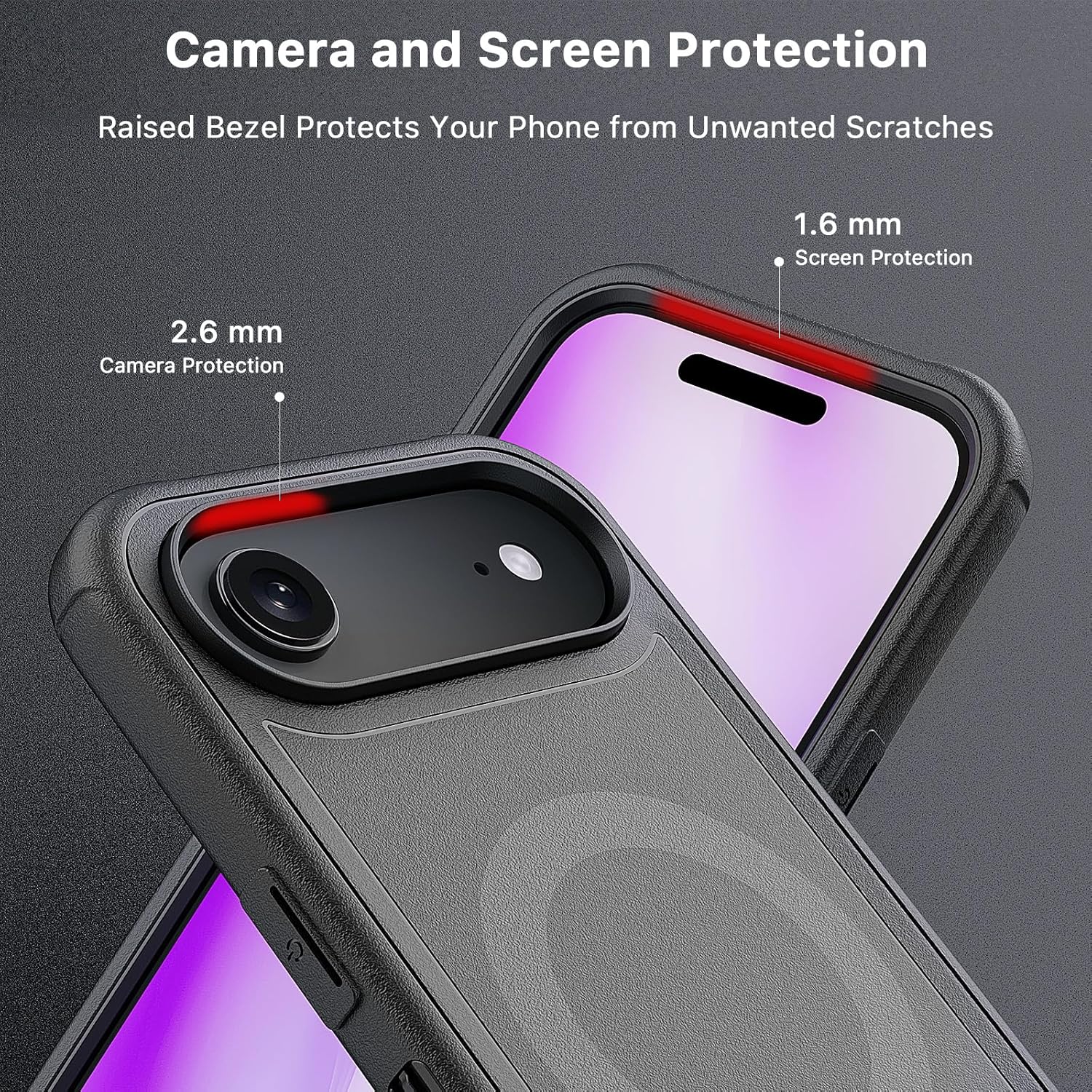 M MYBAT PRO for iPhone Air Case with Belt Clip Holster,[Compatible with Magsafe] w/Screen Protector,Anti-Drop,Shockproof,w 360°Rotating Kickstand,Heavy Duty Protection (Blue) (Black) - Image 6