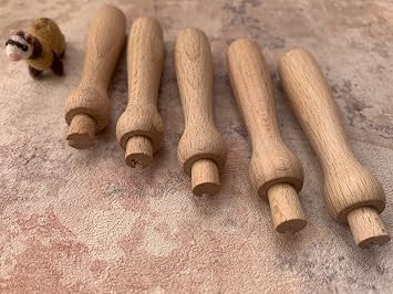 heidifeathers 5 x Long Wooden Needle Felting Handle