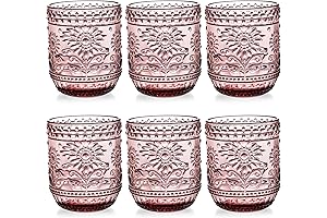 Hacaroa 6 Vintage Colored Glassware Drinking Glasses