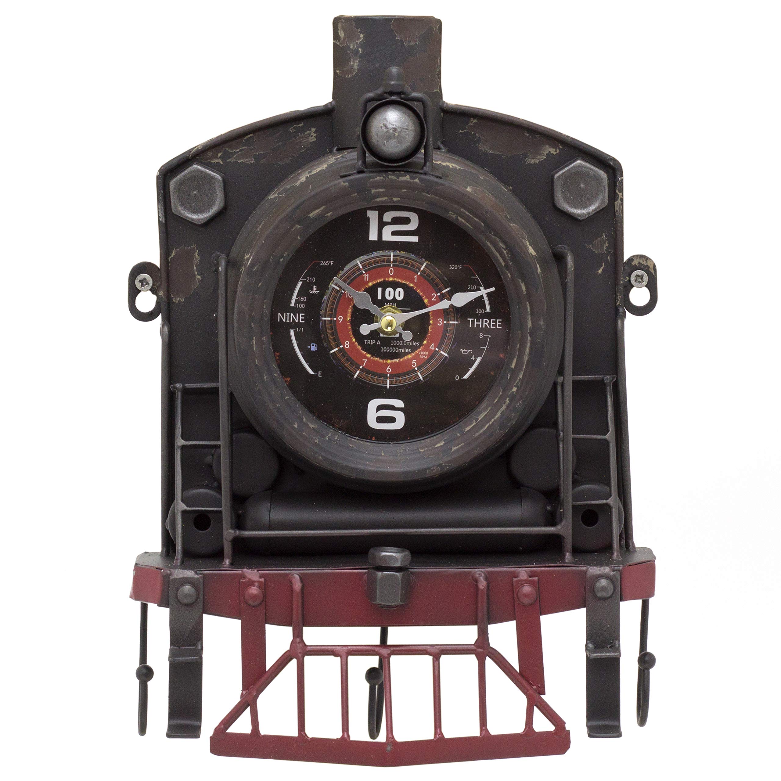 Buy Vintage Train Steam Engine Wall Clock With Hooks Novelty Clock Metal Train Home