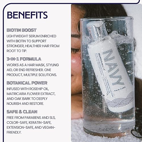 Miniatura 4 de NAVY - Máscara capilar y ayuda para el peinado de búsqueda y rescate - Suero fortificante enriquecido con biotina y botánico para el crecimiento del