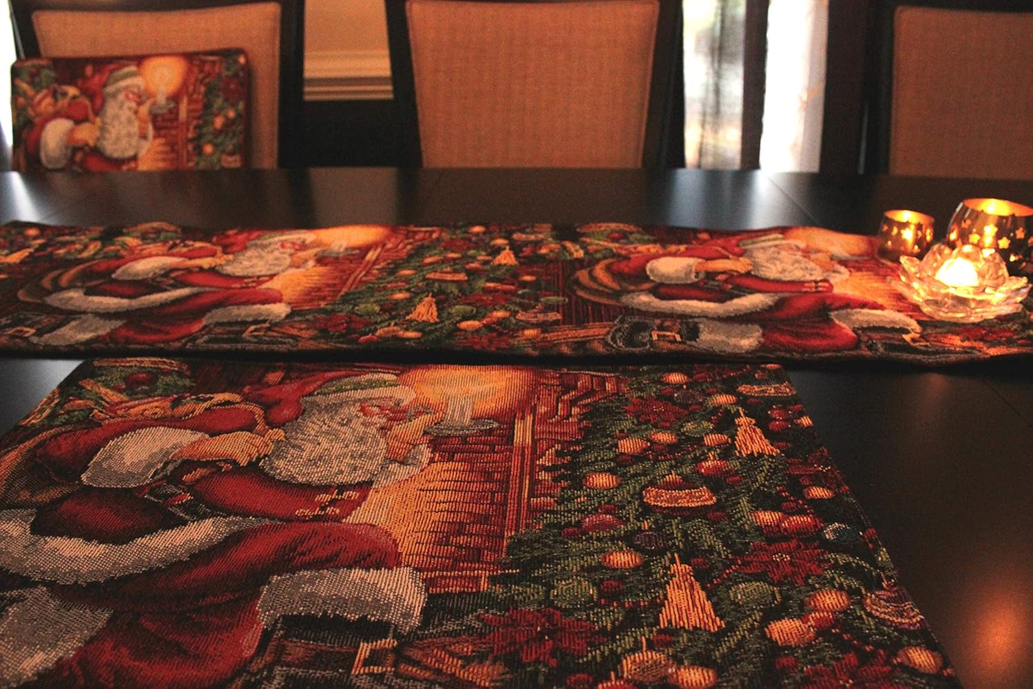 Crаzу Dеаlѕ Tache Home Fashion Down The Chimney Santa Claus Christmas Festive Holiday Decorative Tapestry Table Runners, 13x72 Authеntіс Crаzу Dеаlѕ Tache Home Fashion Down The Chimney Santa Claus Christmas Festive Holiday Decorative Tapestry Table Runners, 13x72