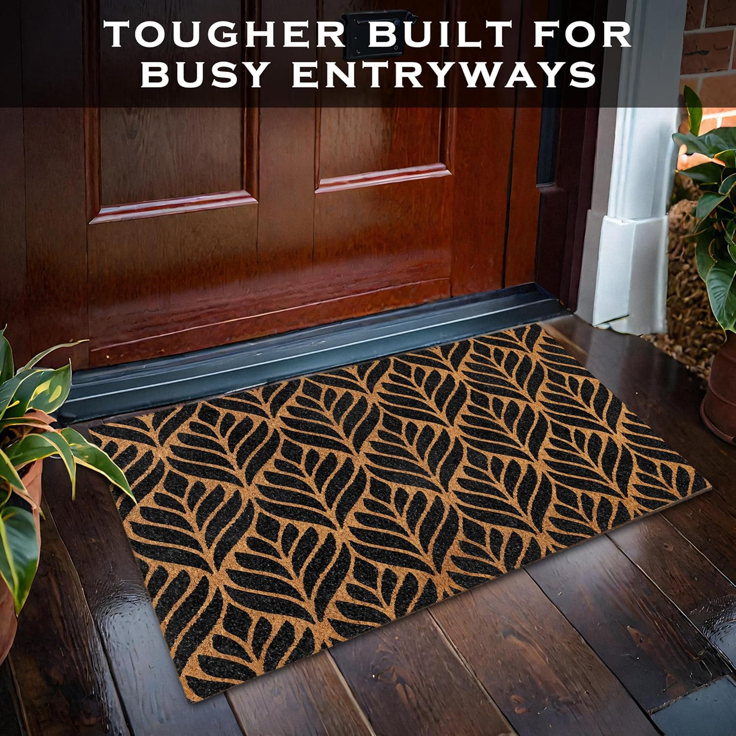 MAINEVENT Door Mat Modern Outdoor 30x17 Inch, Modern Front Door Mat for Covered Outside Entrance, Art Deco Welcome Mat, Geometric Doormat w/Non-Slip Backing
