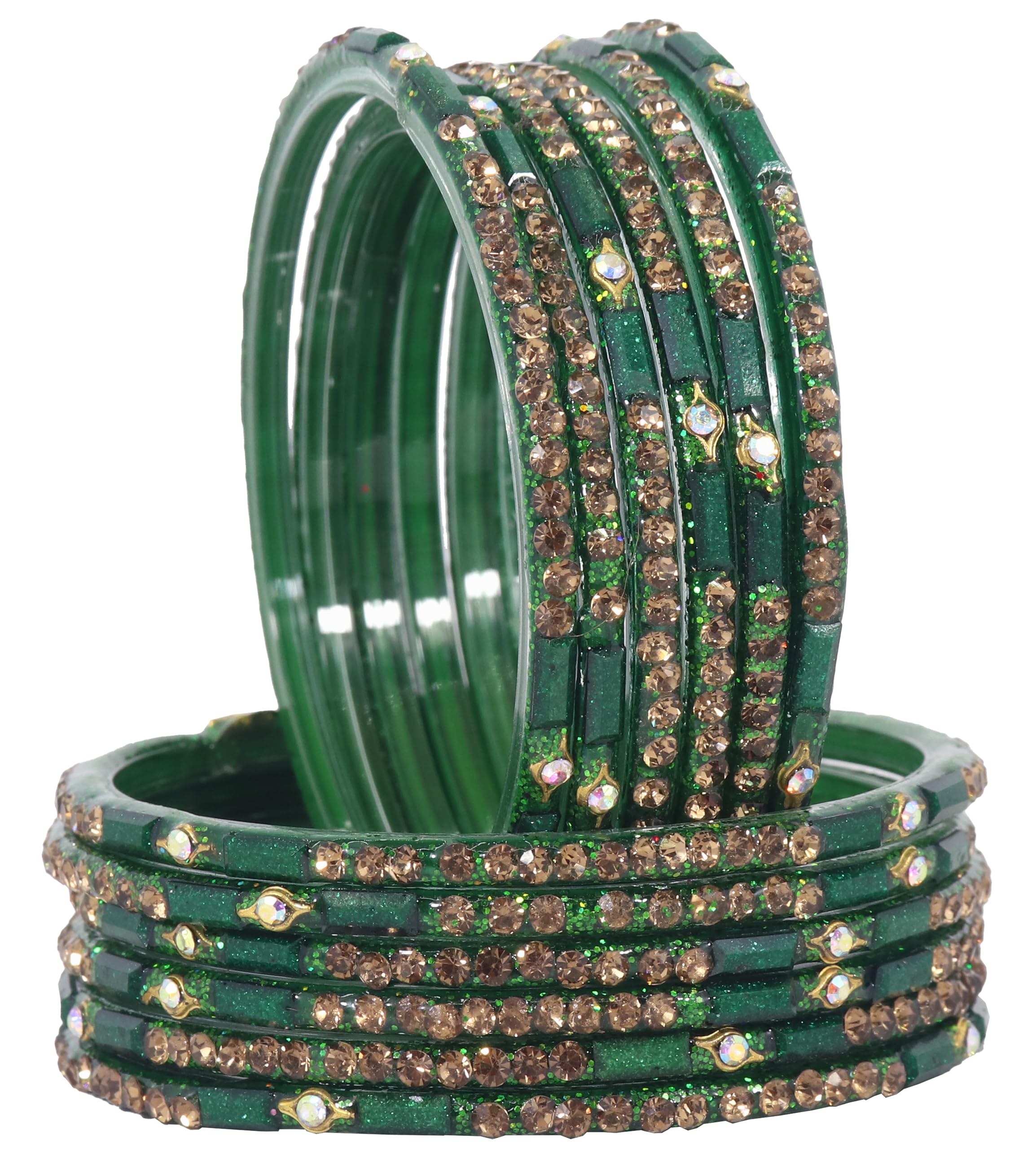 Lavazza Stylish Glass Bangle Set For Women and Girls For Wedding/Anniversary/Party | Indian Bangle Set | Customized Glass Bangles Fancy Bangles Green Colour Bangles for women, (Green-2.4) (B0CKHGV2SF) Amazon Price History, Amazon Price Tracker