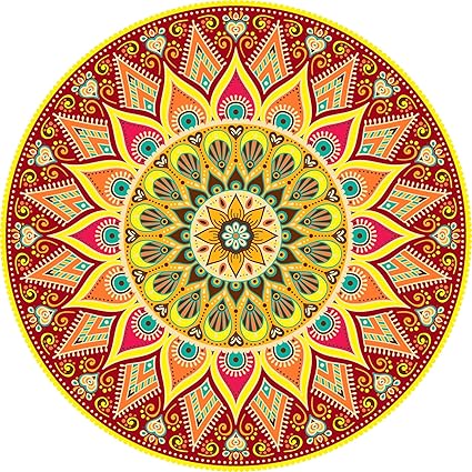 Wall Kriti Rangoli Sticker (Vinyl, Size - 60cm x 60cm, 1 Piece) | Rangoli Stickers Floor | Rangoli Floor Stickers | Rangoli Stickers for Wall | Rangoli Stickers for Doors | Diwali Rangoli Stickers