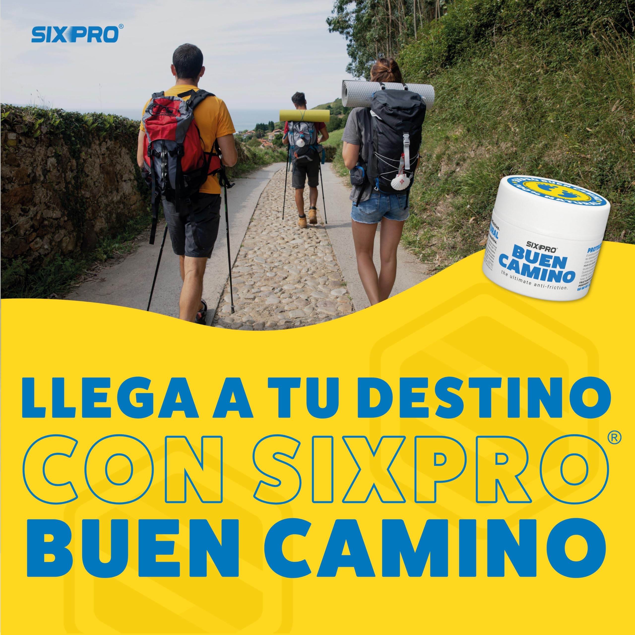 BUEN CAMINO 50ml Crema Antifricción Natural para Peregrinos Previene Ampollas y Rozaduras en Pies