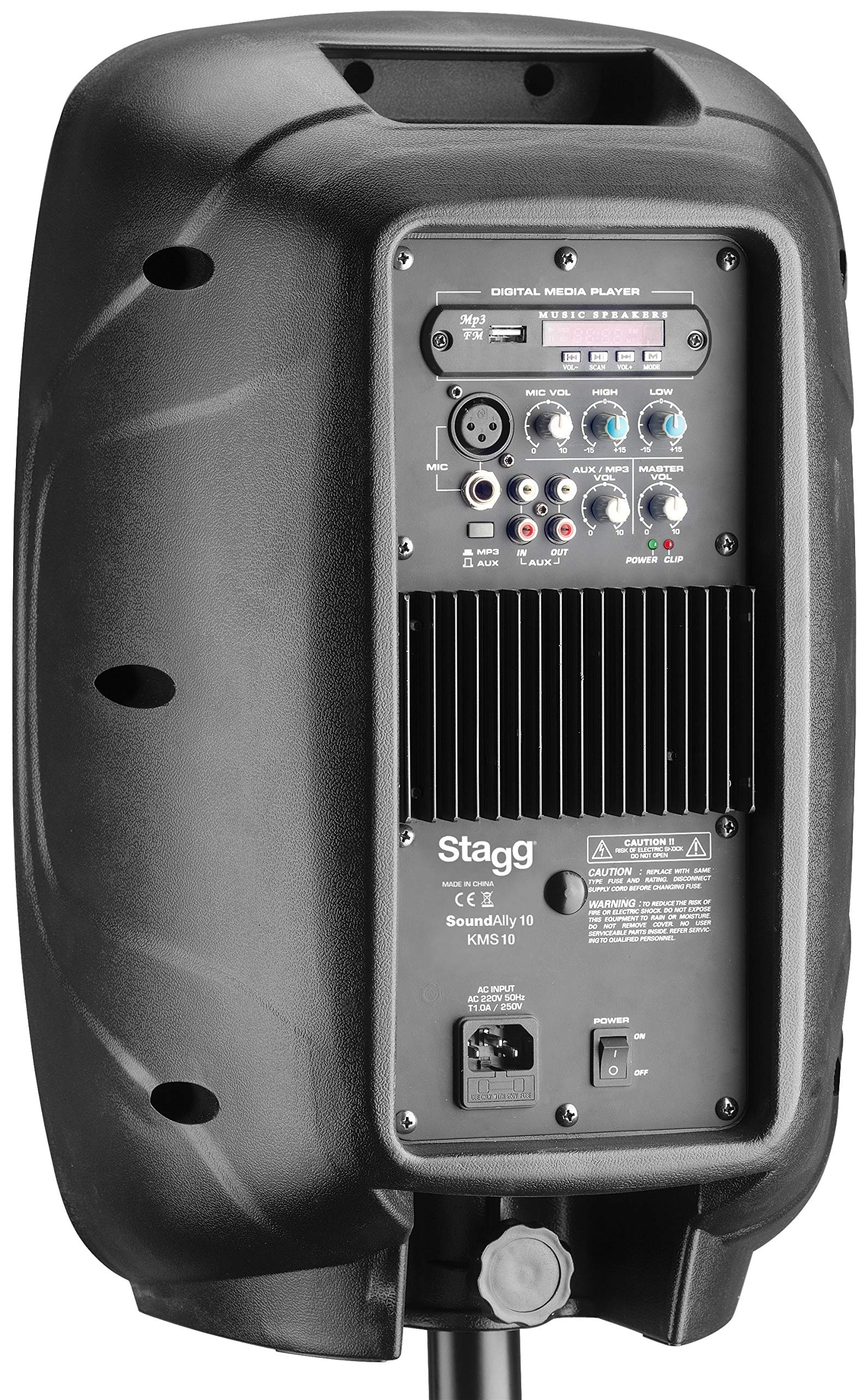Stagg KMS10-0 - Enceinte active 2 voies de classe A/B, 10'', analogique, Bluetooth, 100 watts