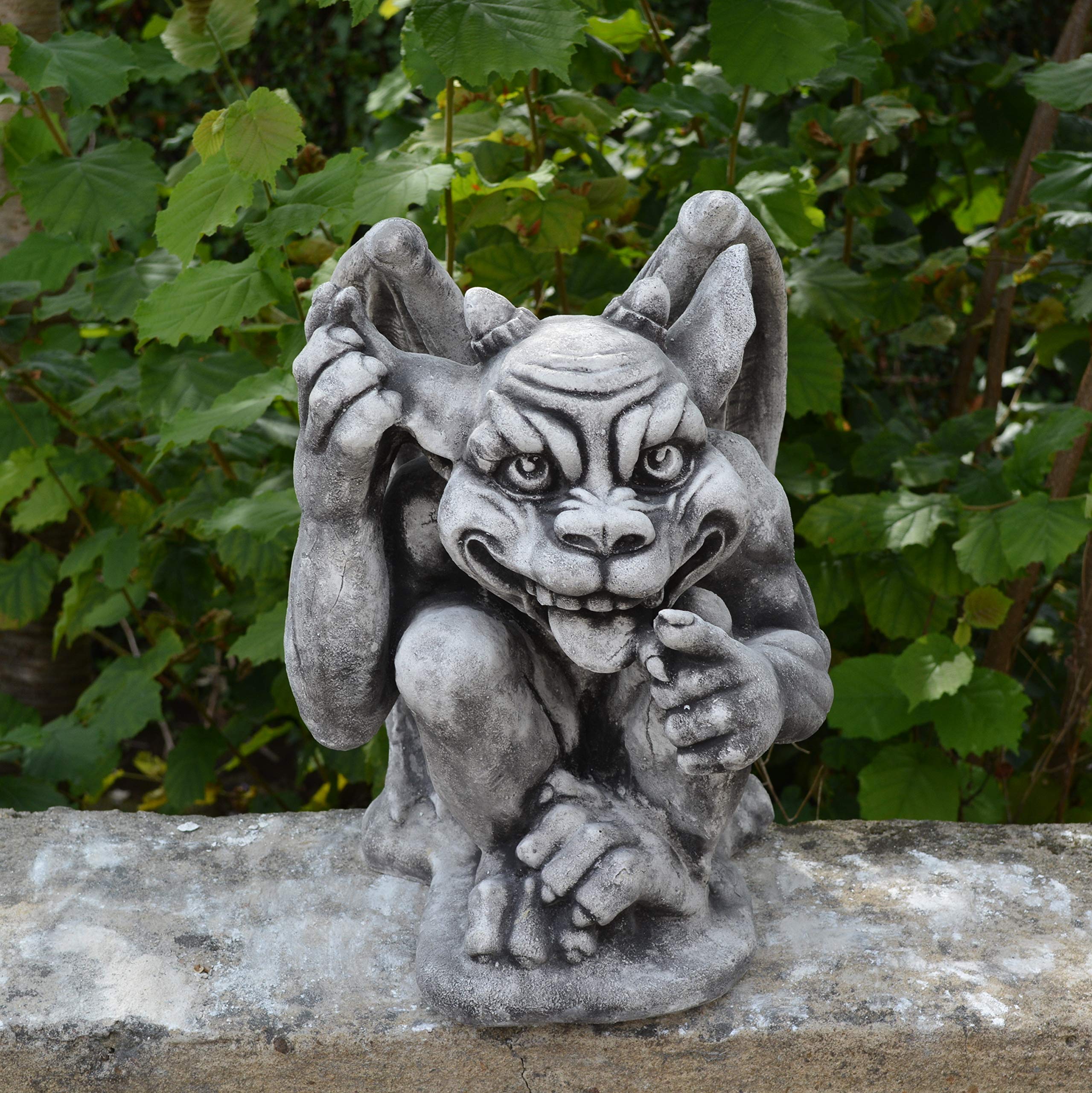 gartendekoparadies.de Grande Statue Amusante gargouille Le Fou Gardien en Pierre reconstituée, résistant au Gel