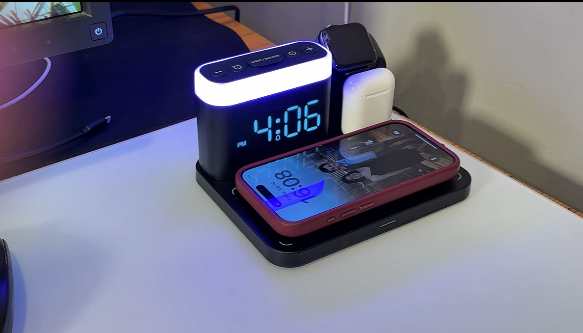 Amazon.co.jp: ANJANK 3in1急速ワイヤレス充電器｜目覚まし時計付き＆7