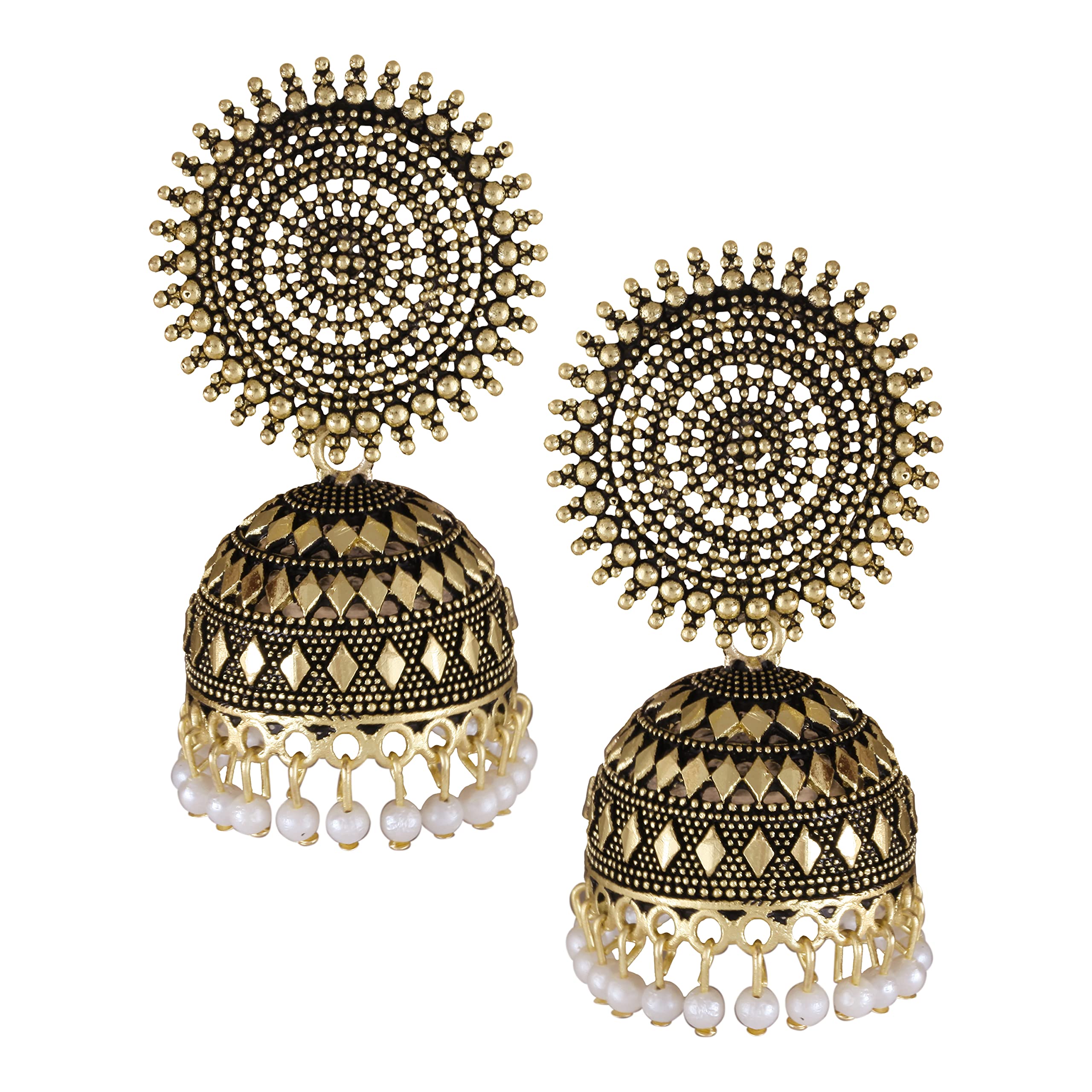 MEENAZ Peacock Big Round Jhumkas Jhumka jhumki Earrings set Ear rings For Women girls Ladies Traditional Wedding Temple 22kt Gold oxidised Meenakari Ethnic Antique South Indian Round Pearl Moti (B0BF9PHP4C) Amazon Price History, Amazon Price Tracker