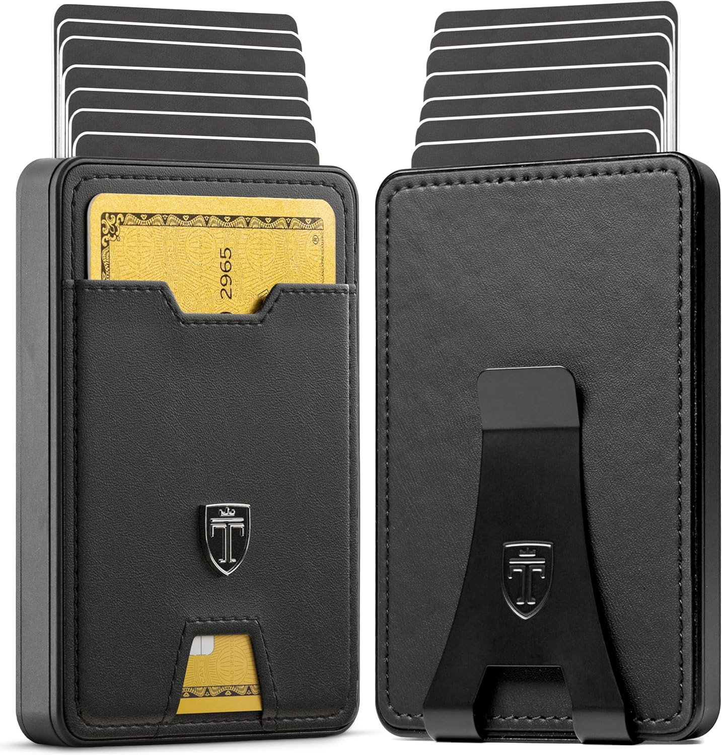 Product image of TRAVANDO Swype Slim Wallet for Men Metal RFID Blocking Mens Wallet Card Case (Without AirTag* Pocket)