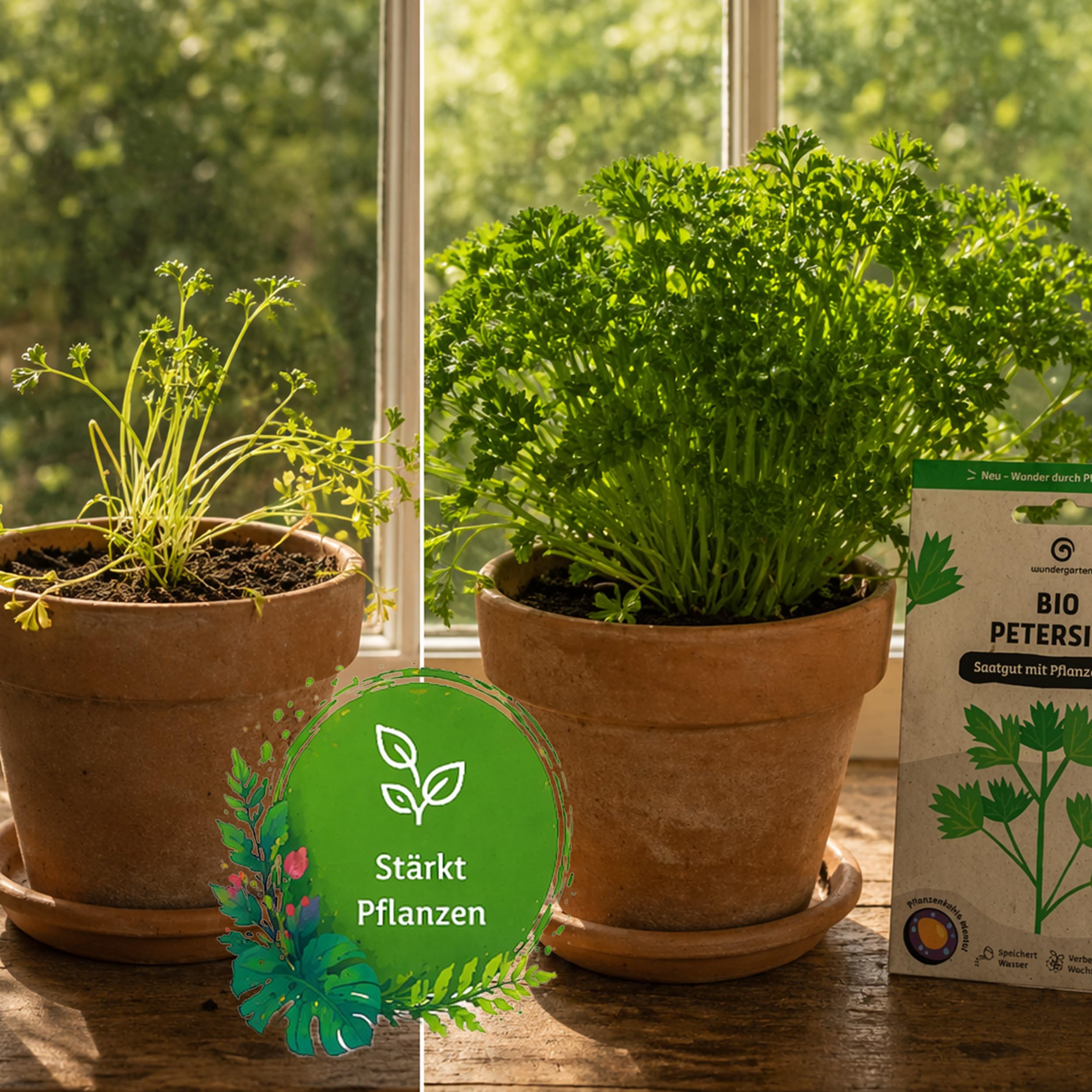 20x Bio Petersilie Saatgut Einfache Schnitt – Wundergarten – Mit Pflanzenkohle-Mantel – Hohe Keimrate & aromatische Kräuter – Für Garten, Hochbeet & Balkon