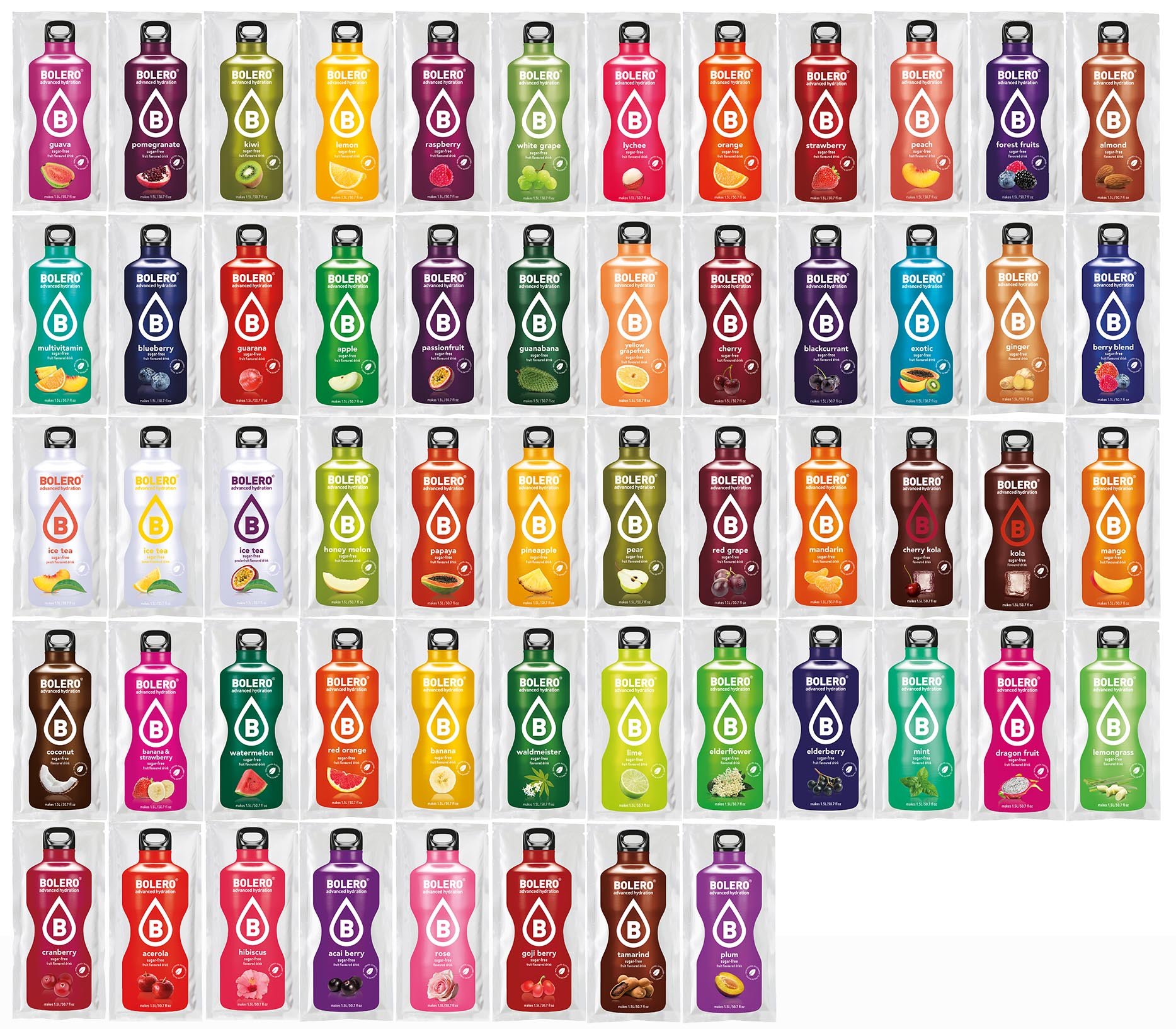 Bolero Drinks - Paquete de aprendizaje (Mezcla de frutas, en crema, 56 variedades, 501 g, para 84 litros de bebidas)