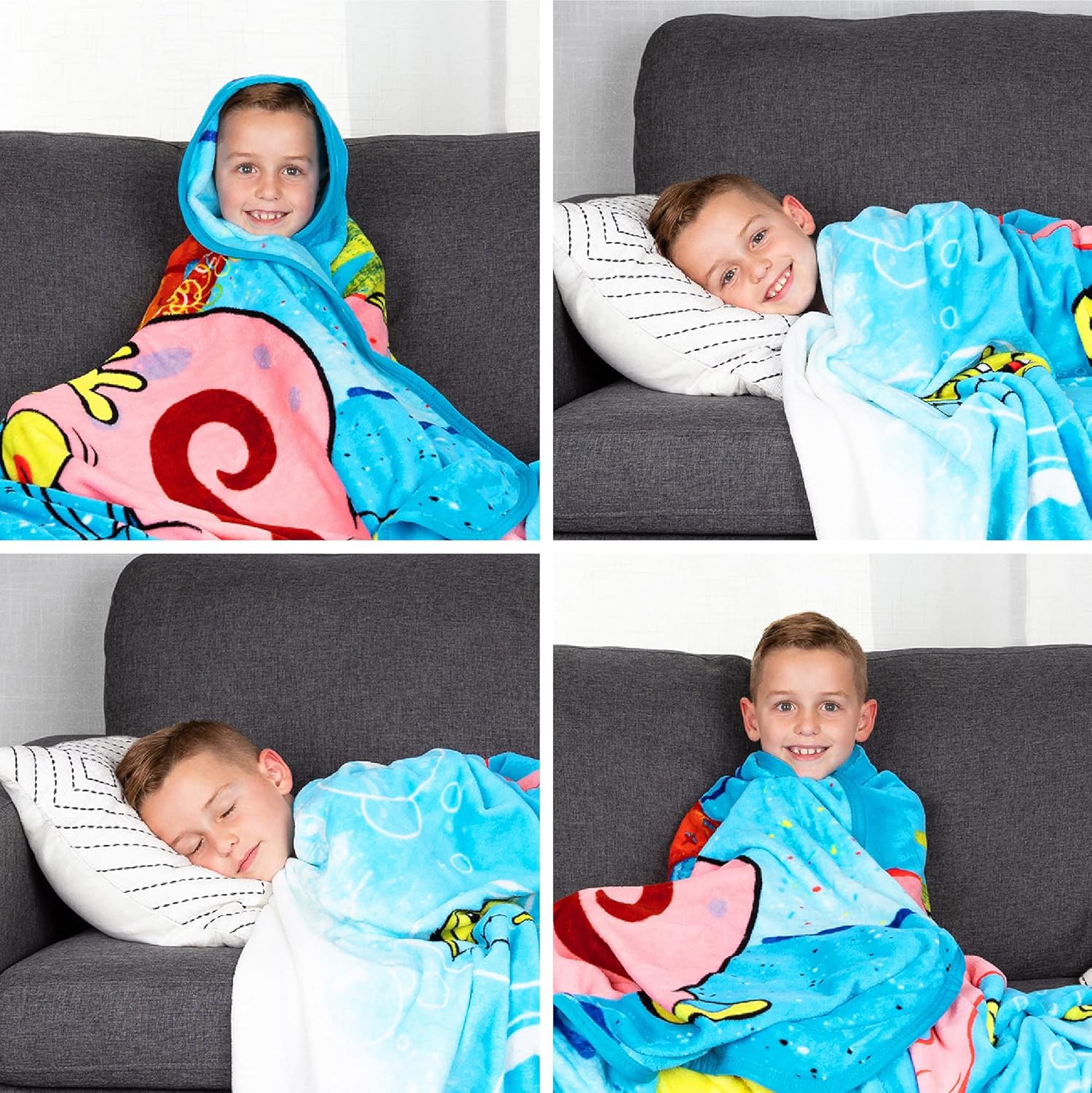 Franco Kids Bedding Super Soft Plush Micro Raschel Blanket, 62 in x 90 in, Spongebob Squarepants, Multicolour, Prints May Vary - Image 5