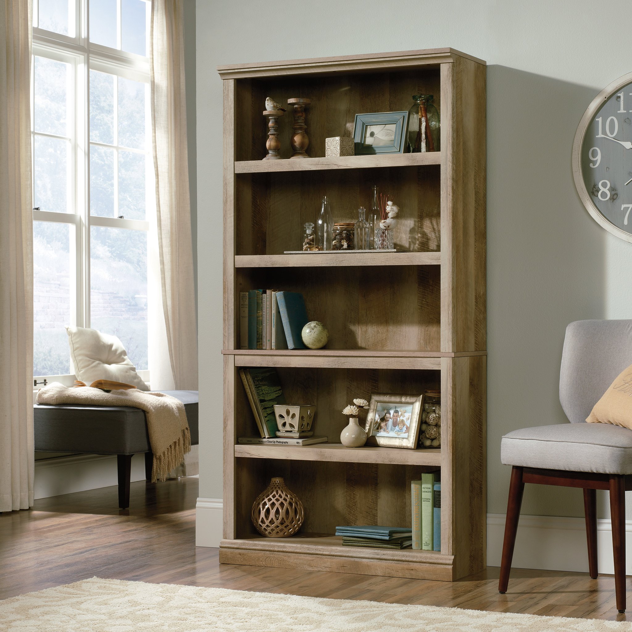 Sauder Miscellaneous Storage BookcasesBook Shelves 5 Shelf and 3 Shelf Lintel Oak product thumbnail 3