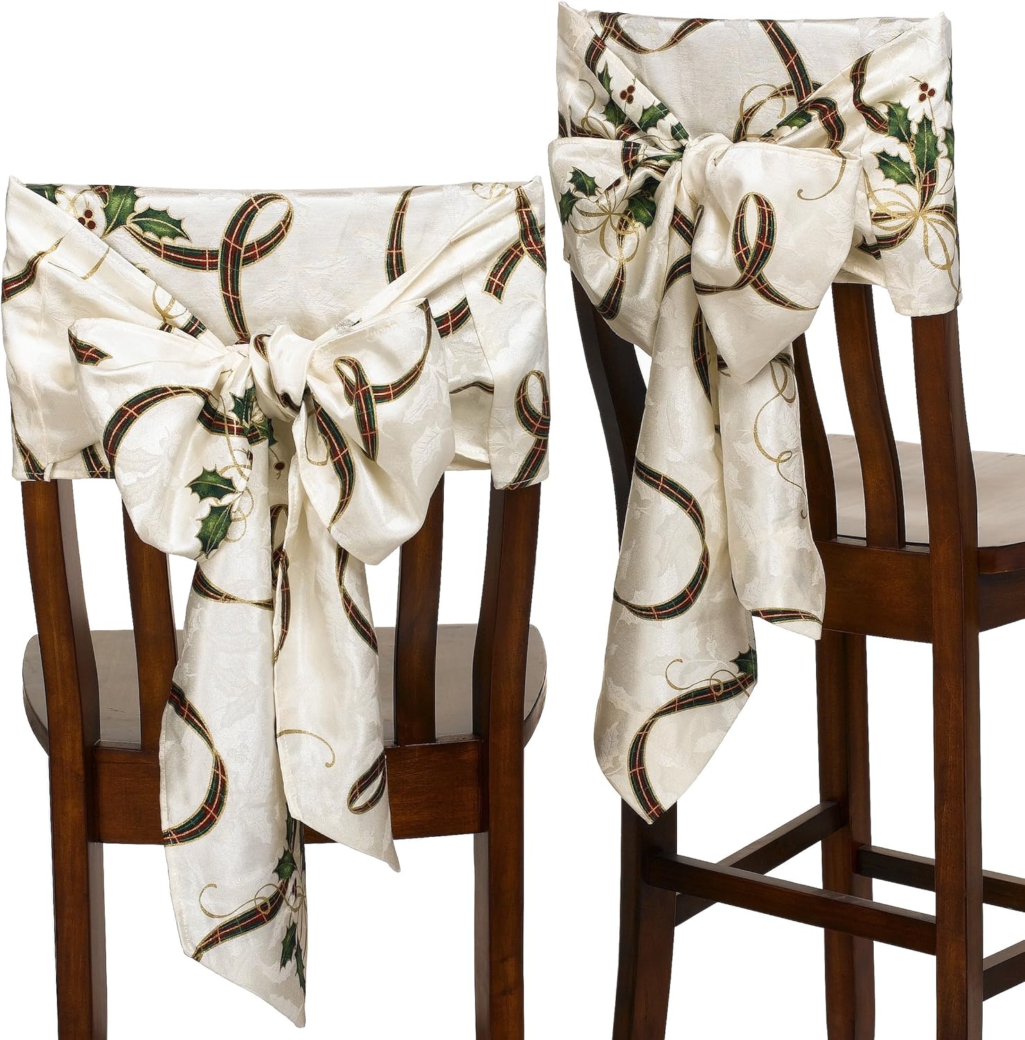 Lenox Holiday Nouveau Chair Bow, Set of 2 Dining Chair Slipcovers