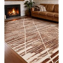 YIHOUSE 6x9 Western Rug for Living Room,Non Slip Village Brown Rugs, Easy Cleaning Low Pile Large Carpet for Bedroom, Dining Room, Kids Playroom, Office