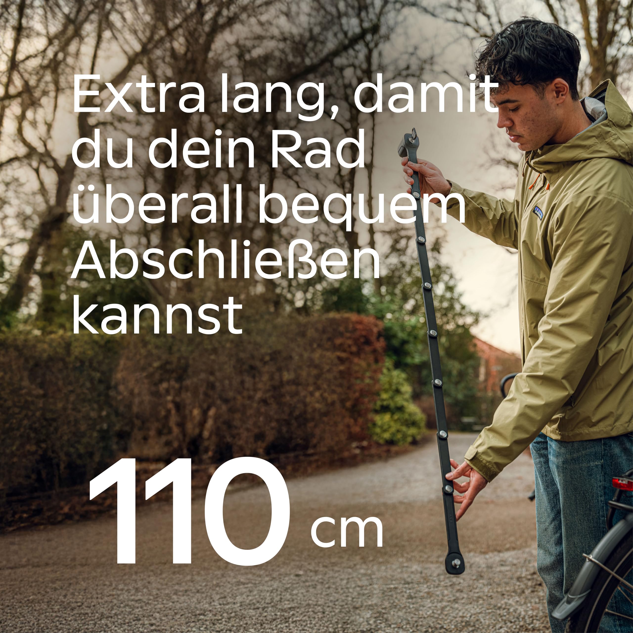 AXA Fold 110 Faltschloss – Länge 110 cm – Sicherheitsstufe 9 – Halterung inkl. Tracking-Tag-Fach – Mit 2 Schlüsseln