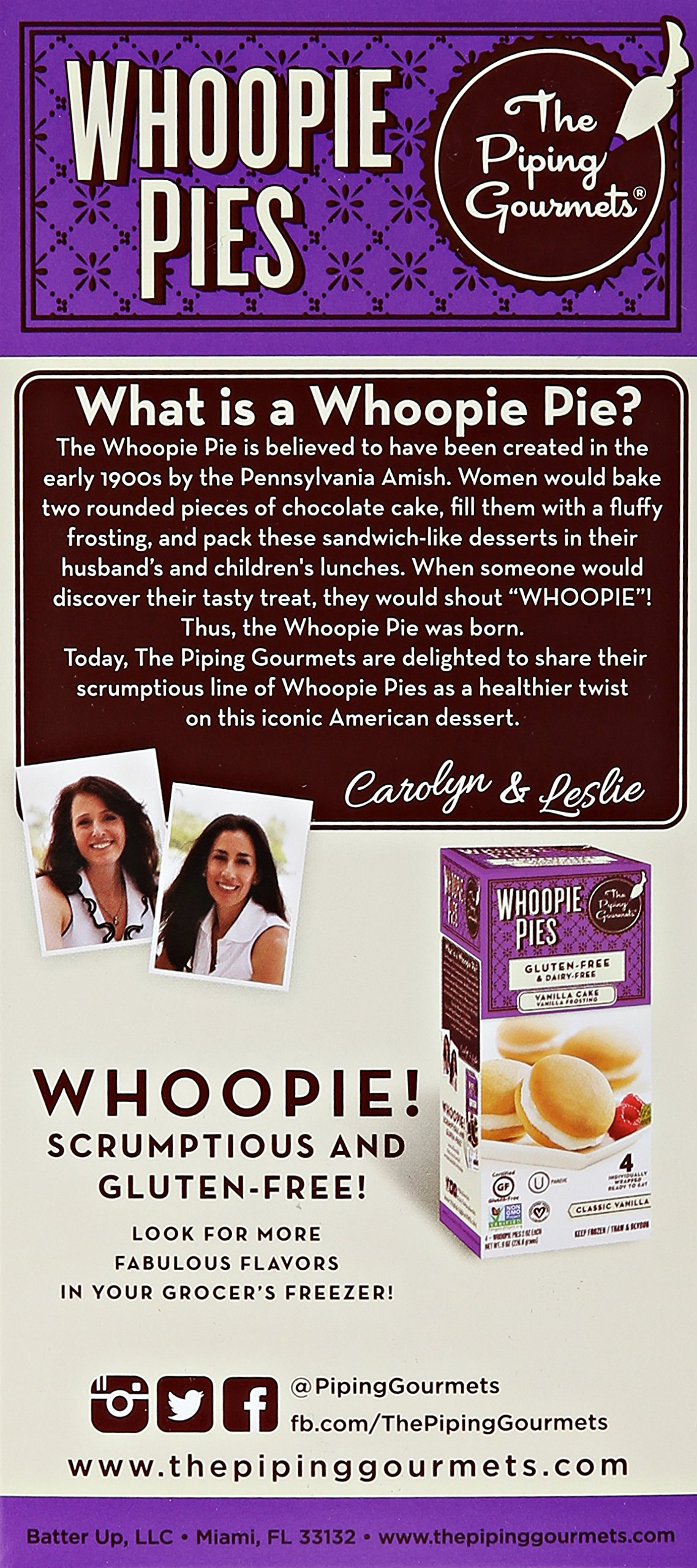 Piping Gourment Chocolate Raspberry Whoopie Pies, 4 Count (Frozen