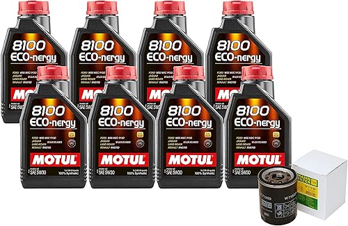 Newparts 8L 8100ECONERGY 5W30 Kit de aceite de motor de filtro RangeRover Sport 4.4 para Land Rover Range Rover Sport 4.4L V8 FI 5 2006-2009 Jaguar