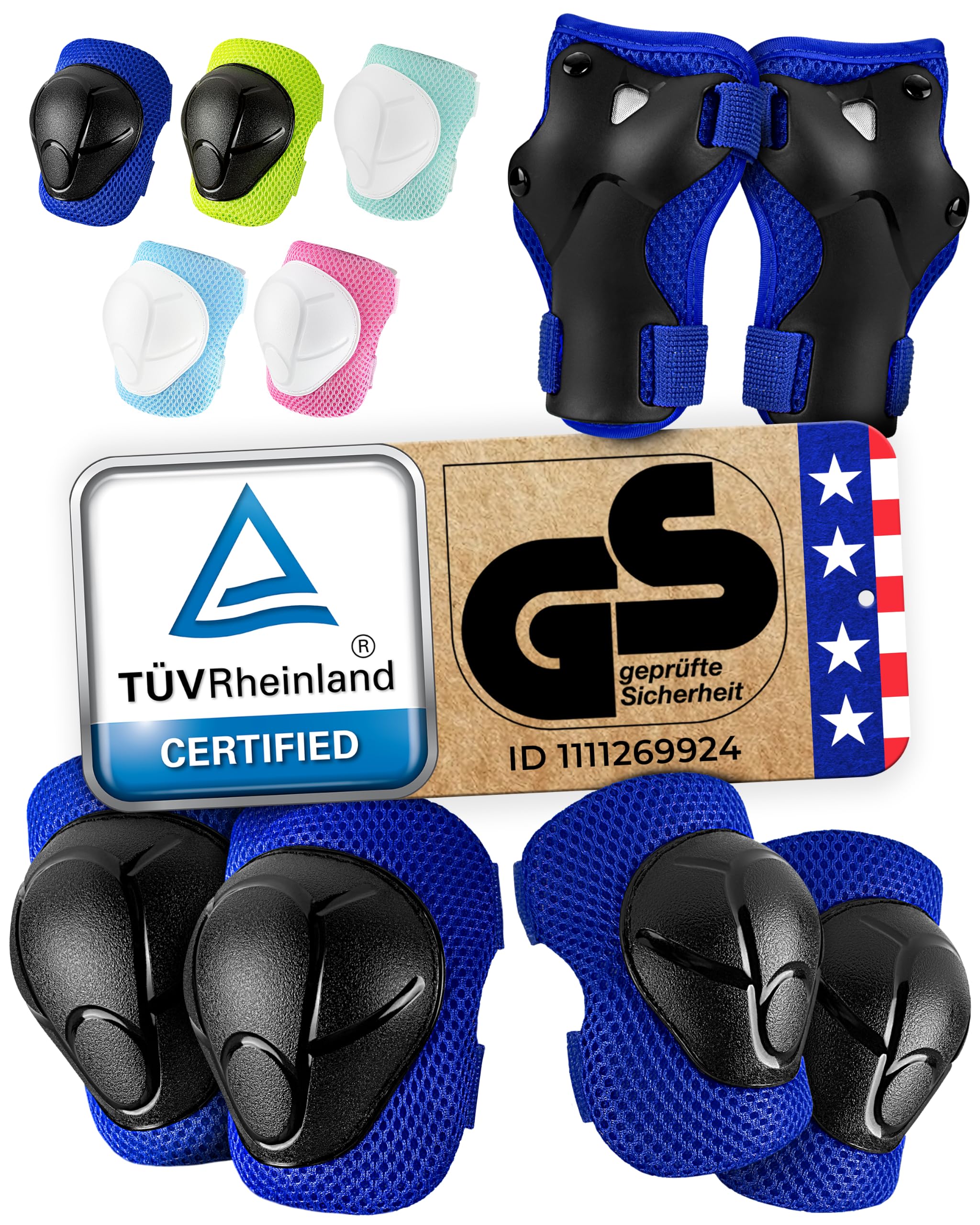 99FLIPS Knee Pads for Kids 3-12 Years [6pc] - Skating Protective Gear