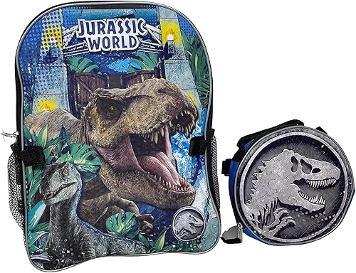 Fast Forward Jurassic World - Mochila de 16 pulgadas con juego de lonchera