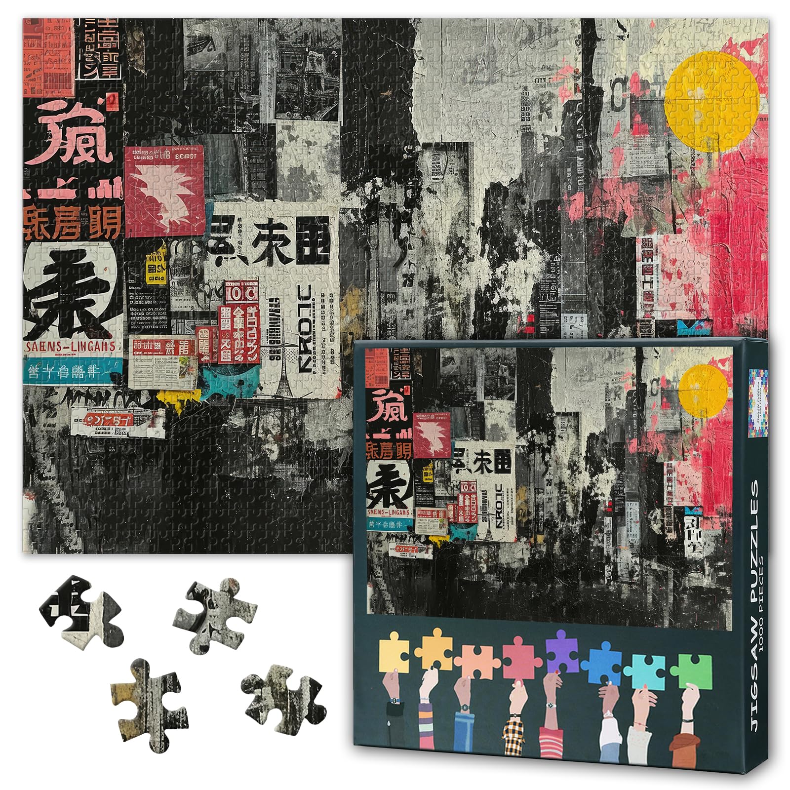 Puzzles for Adults 1000 Pieces, Street Graffiti Grunge Style Jigsaw Puzzles, Adult Puzzle for Adults, Educational Fun Games or Toys for Elders Friends 20X27 INCH