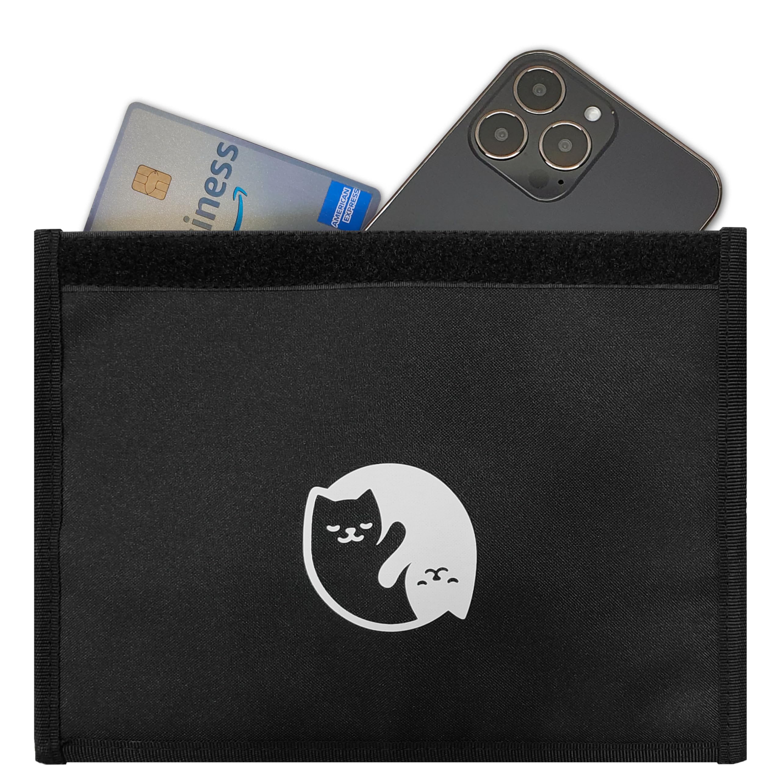 Gecko Travel Tech Faraday Bag Anti-Tracking GPS RFID Car Key Signal Blocker Wallet Shielding Pouch Protective Case for Cell Phone Car Key FOB, Data Privacy, Electronic Device Security (CAT YINYANG)