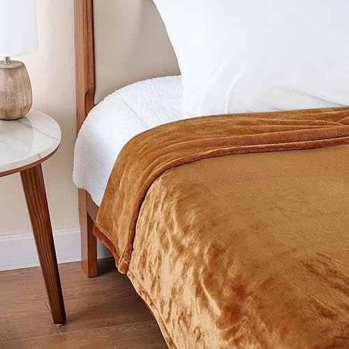 Miniatura 6 de Berkshire Blanket Cobija de terciopelo VelvetLoft sólida para cama, cobija de cama tamaño King, cobija suave y ligera de felpa para cama y sofá,