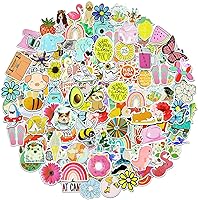 Vista 9 de 200 calcomanías para botellas de agua para niños, lindas calcomanías para botellas de agua, vinilo impermeable, bohoestético, paquete de calcomanías